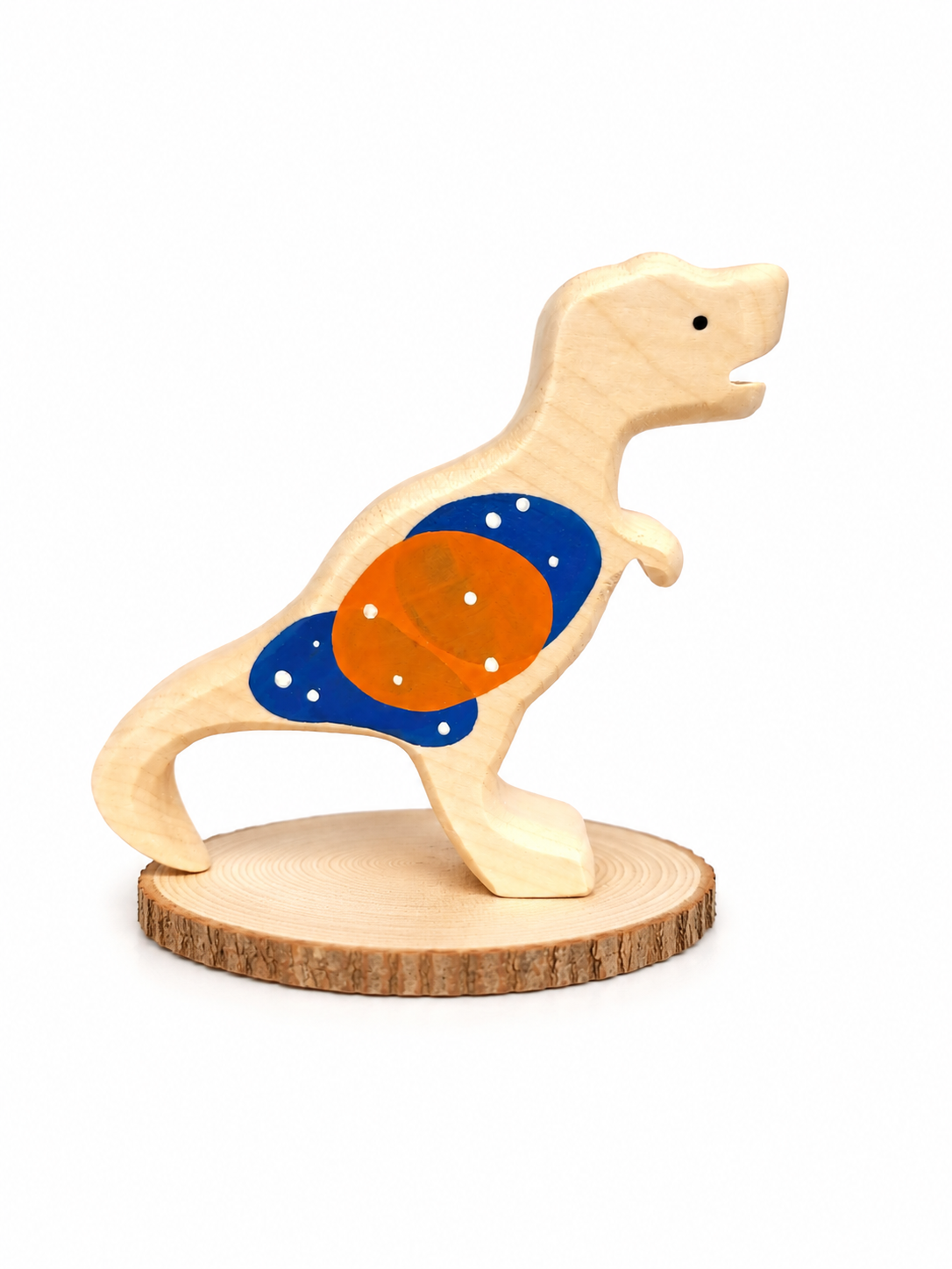 Dinozaur din lemn - tyrannosaurus rex albastru - KUC